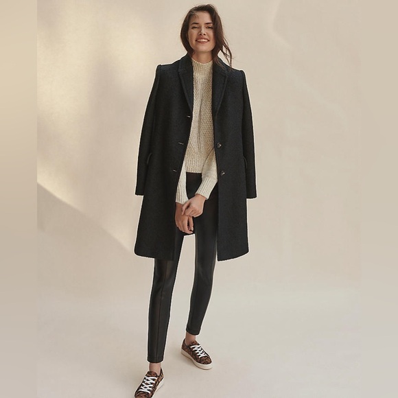 ♣️Ann Taylor Wool Chesterfield Coat in Black, M, NWOT✨ - Picture 2 of 8